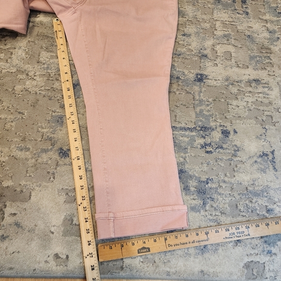 NYDJ Marilyn Straight Pink Cuffed Cropped Stretch Denim Pants Women's size 20W - Picture 5 of 16